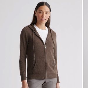 NWOT Quince Mongolian Cashmere Full-Zip Hoodie Size Medium